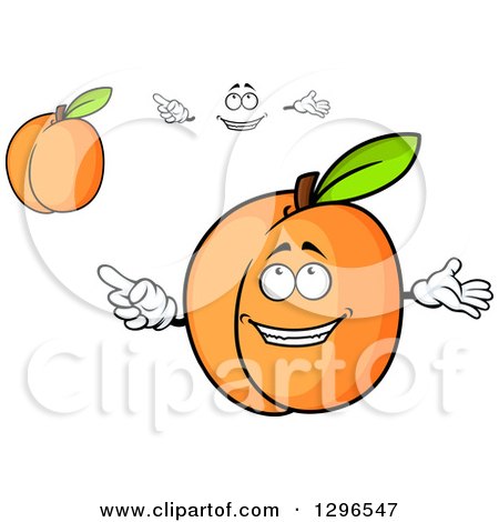 Clipart of a Cartoon Face and Apricots - Royalty Free Vector Illustration by Vector Tradition SM