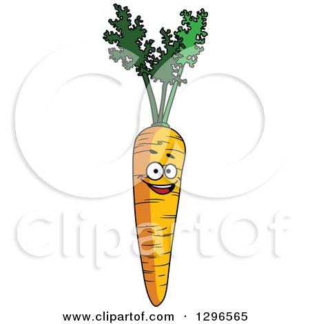 Clipart of a Cartoon Happy Carrot Character - Royalty Free Vector Illustration by Vector Tradition SM