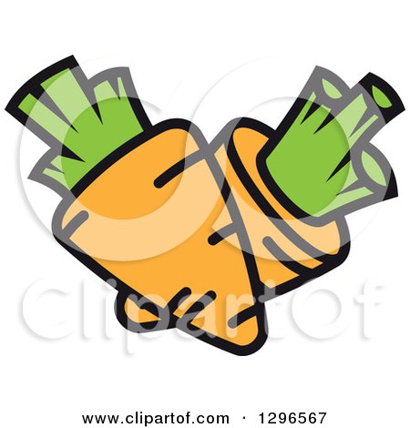 Clipart of Cartoon Crossed Carrots - Royalty Free Vector Illustration by Vector Tradition SM