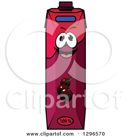 Clipart of a Cartoon Happy Currant Juice Carton Character 2 - Royalty Free Vector Illustration by Vector Tradition SM