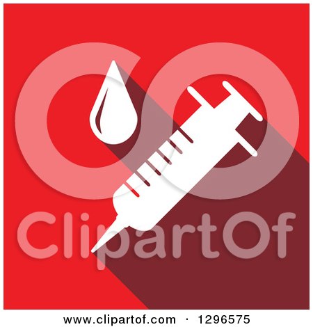 Clipart of a White and Red Flat Blood and Syringe Design - Royalty Free Vector Illustration by Vector Tradition SM