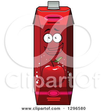 Clipart of a Happy Red Apple Juice Carton Character 2 - Royalty Free Vector Illustration by Vector Tradition SM