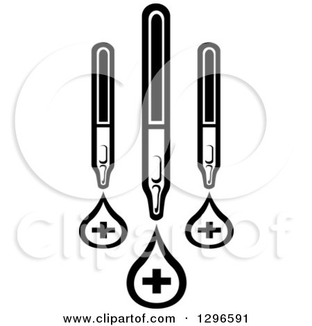Clipart of Black and White Medical Droppers - Royalty Free Vector Illustration by Vector Tradition SM