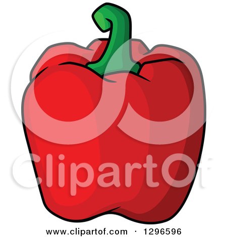 Clipart of a Cartoon Red Bell Pepper 2 - Royalty Free Vector Illustration by Vector Tradition SM