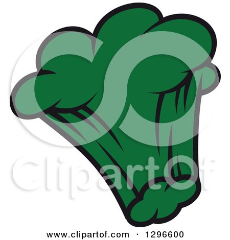Clipart of a Cartoon Head of Broccoli - Royalty Free Vector Illustration by Vector Tradition SM