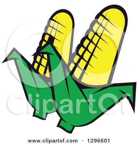 Clipart of Cartoon Ears of Corn - Royalty Free Vector Illustration by Vector Tradition SM