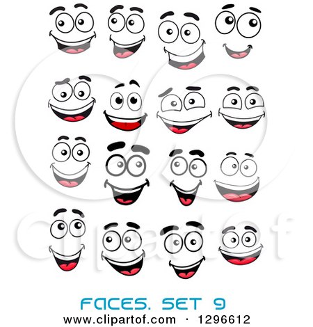Clipart of a Faces with Different Expressions and Text 8 - Royalty Free Vector Illustration by Vector Tradition SM