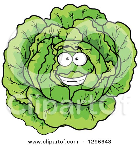 Clipart of a Cartoon Cabbage Character - Royalty Free Vector Illustration by Vector Tradition SM