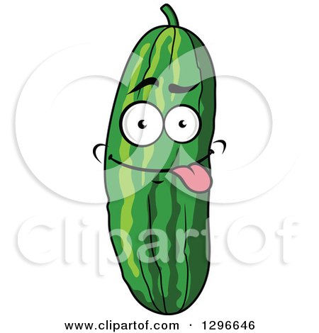 Clipart of a Cartoon Goofy Cucumber Character - Royalty Free Vector Illustration by Vector Tradition SM