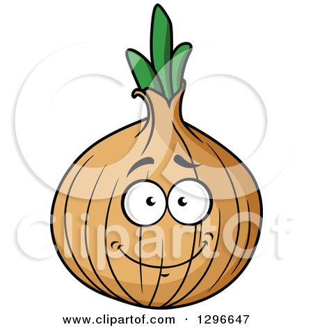 Clipart of a Cartoon Yellow Onion Character - Royalty Free Vector Illustration by Vector Tradition SM