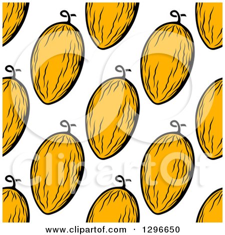 Clipart of a Seamless Canary Melon Background Pattern - Royalty Free Vector Illustration by Vector Tradition SM