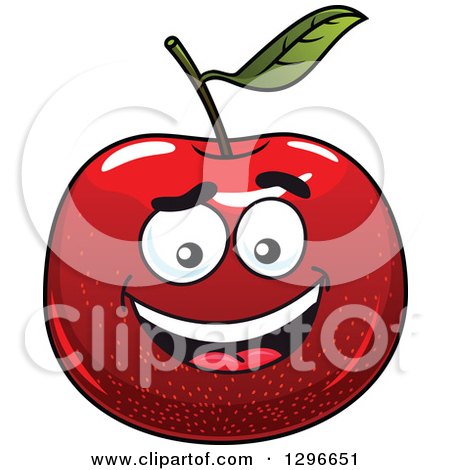 Clipart of a Smiling Red Apple Character - Royalty Free Vector Illustration by Vector Tradition SM