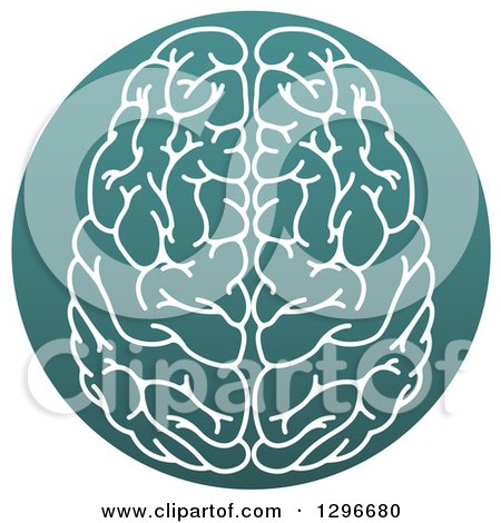 Clipart of a White Human Brain in a Circle - Royalty Free Vector Illustration by AtStockIllustration