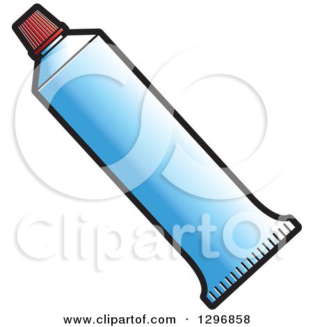 Clipart of a Blue Tube of Toothpaste - Royalty Free Vector Illustration by Lal Perera
