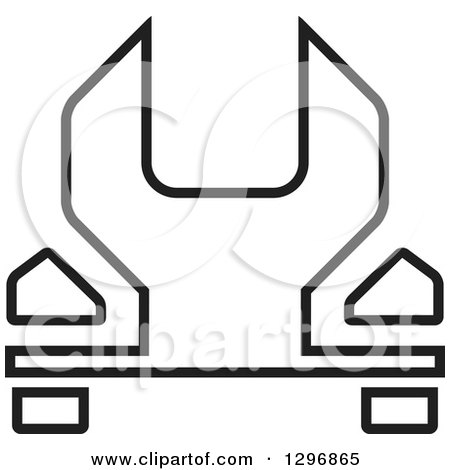 Clipart of a Black and White Wrench - Royalty Free Vector Illustration by Lal Perera