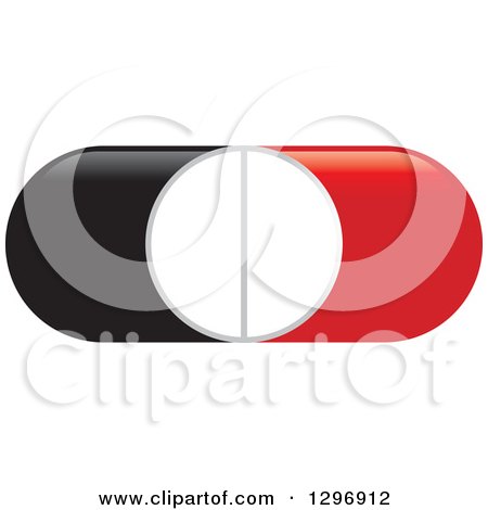 Clipart of Red Black and White Pills - Royalty Free Vector Illustration by Lal Perera