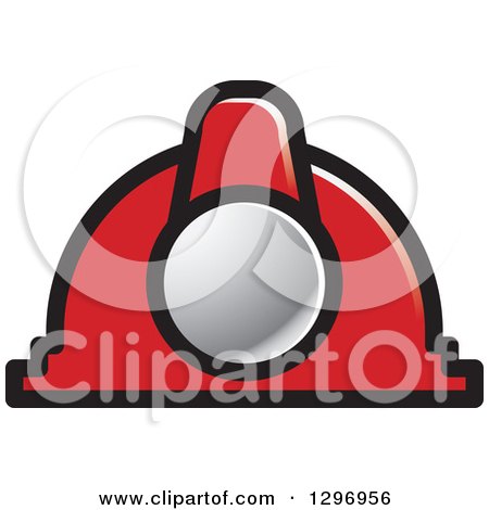 Clipart of a Red Industrial Hard Hat Helmet - Royalty Free Vector Illustration by Lal Perera