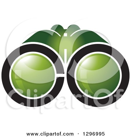Clipart of a Greena Nd Black Abstract Letter CO Binoculars - Royalty Free Vector Illustration by Lal Perera