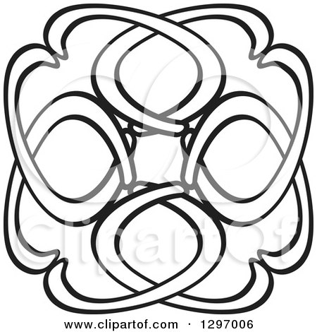Clipart of a Black and White Abstract Ribbon Design - Royalty Free Vector Illustration by Lal Perera