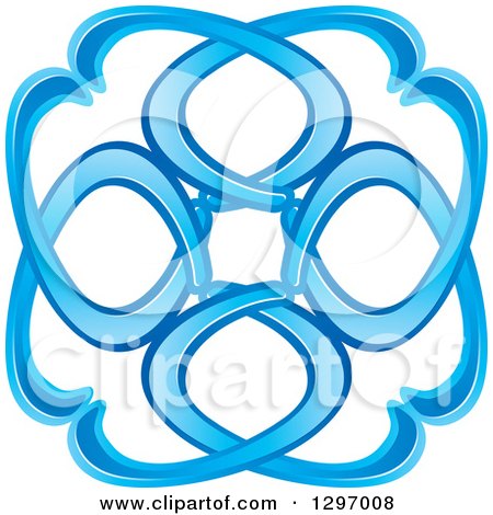 Clipart of a Blue Abstract Ribbon Design - Royalty Free Vector Illustration by Lal Perera