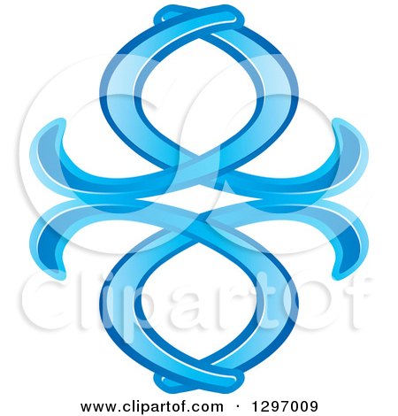 Clipart of a Blue Abstract Ribbon Design 2 - Royalty Free Vector Illustration by Lal Perera