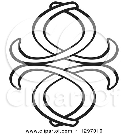 Clipart of a Black and White Abstract Ribbon Design 2 - Royalty Free Vector Illustration by Lal Perera