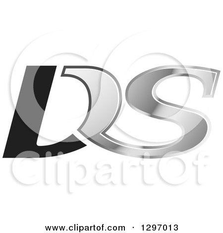 Clipart of a Black and Silver DS Logo - Royalty Free Vector Illustration by Lal Perera
