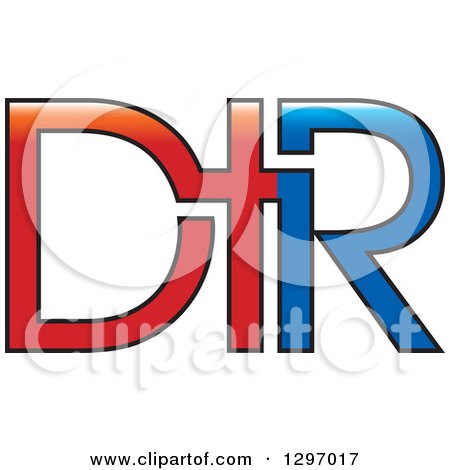 Clipart of a Red and Blue Dtr Logo - Royalty Free Vector Illustration by Lal Perera
