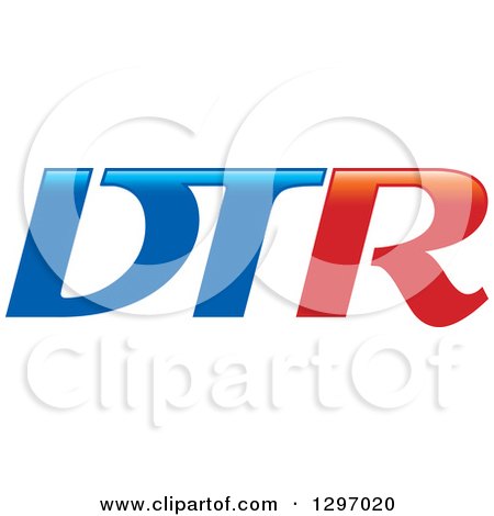 Clipart of a Red and Blue Dtr Logo 2 - Royalty Free Vector Illustration by Lal Perera