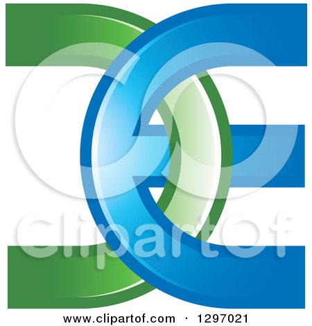 Clipart of a Green and Blue DE Logo - Royalty Free Vector Illustration by Lal Perera