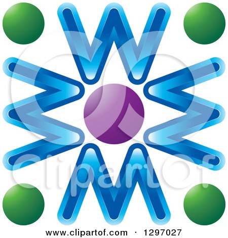 Clipart of a Circle of Letters M or W with Spheres - Royalty Free Vector Illustration by Lal Perera