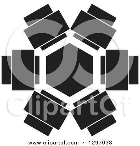 Clipart of a Black and White Hexagon - Royalty Free Vector Illustration by Lal Perera
