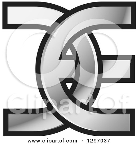 Clipart of a Silver and Black DE Logo - Royalty Free Vector Illustration by Lal Perera