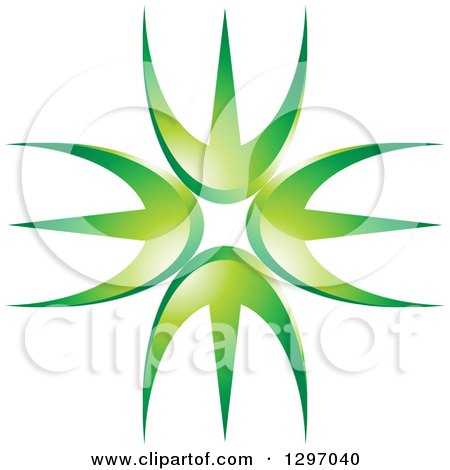 Clipart of a Circle of Green Prongs - Royalty Free Vector Illustration by Lal Perera