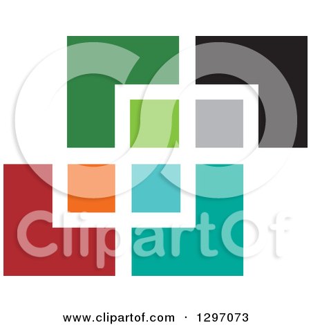 Clipart of a Colorful Abstract Design of Squares - Royalty Free Vector Illustration by Lal Perera