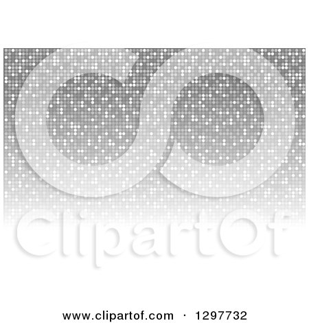 Clipart of a Background of Mosaic Dots in Gray Tones - Royalty Free Vector Illustration by dero