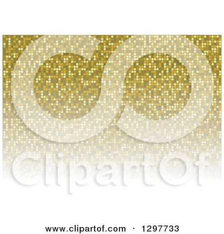 Clipart of a Background of Mosaic Dots in Gold Tones - Royalty Free Vector Illustration by dero