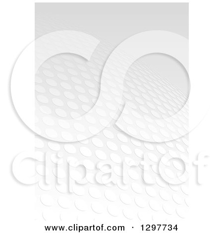 Clipart of a Grayscale Background of Dots Leading off into the Distance - Royalty Free Vector Illustration by dero