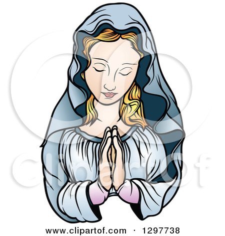 Clipart of a Praying Virgin Mary - Royalty Free Vector Illustration by dero