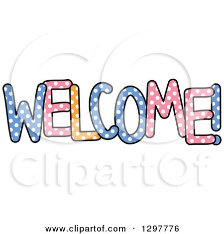 Clipart of a Colorful Polka Dot WELCOME Text - Royalty Free Vector Illustration by Prawny