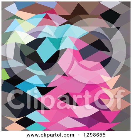 Clipart of a Low Poly Abstract Geometric Background Colorful Abstract Crystals - Royalty Free Vector Illustration by patrimonio