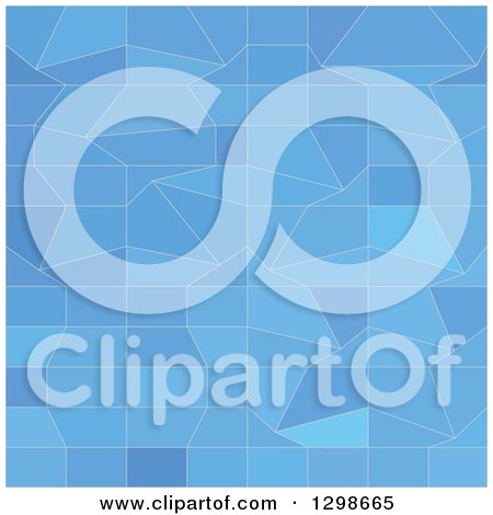 Clipart of a Low Poly Abstract Geometric Background of Blue Mosaic - Royalty Free Vector Illustration by patrimonio