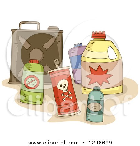 Clipart of Containers of Pesticides - Royalty Free Vector Illustration by BNP Design Studio