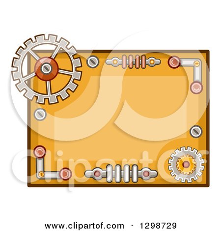 Clipart of a Steampunk Sign with Gears and Metal Elements - Royalty Free Vector Illustration by BNP Design Studio