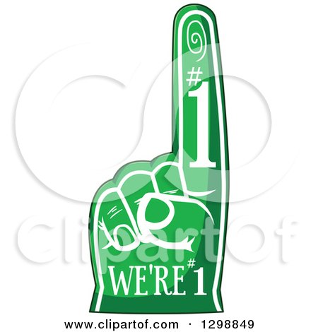 Clipart of a Green Sports Foam Finger with Text - Royalty Free Vector Illustration by Liron Peer