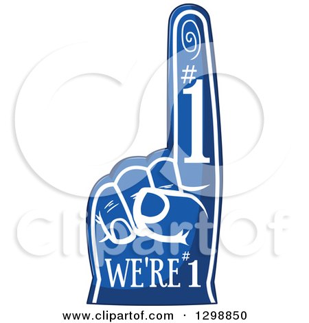 Clipart of a Blue Sports Foam Finger with Text - Royalty Free Vector Illustration by Liron Peer