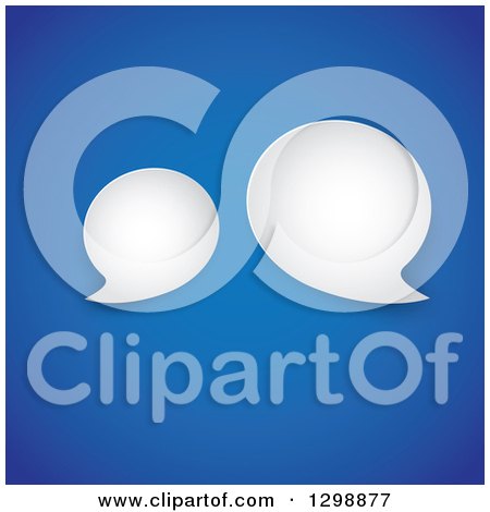 Clipart of White Speech Bubbles on Blue - Royalty Free Vector Illustration by ColorMagic