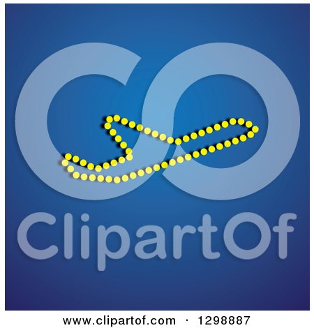 Clipart of a Commercial Airplane Made of Yellow Dots over Blue - Royalty Free Vector Illustration by ColorMagic