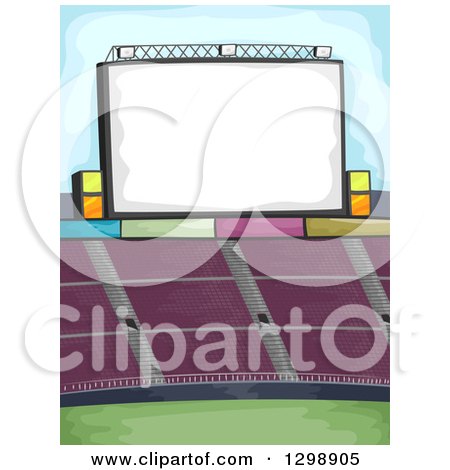 Clipart of a Jumbotron in a Statium - Royalty Free Vector Illustration by BNP Design Studio