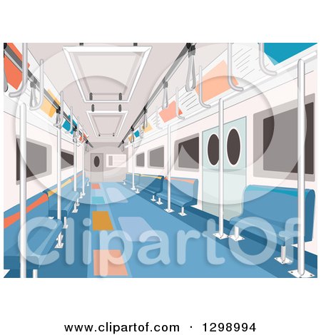 Clipart of an Empty Subway Car - Royalty Free Vector Illustration by BNP Design Studio